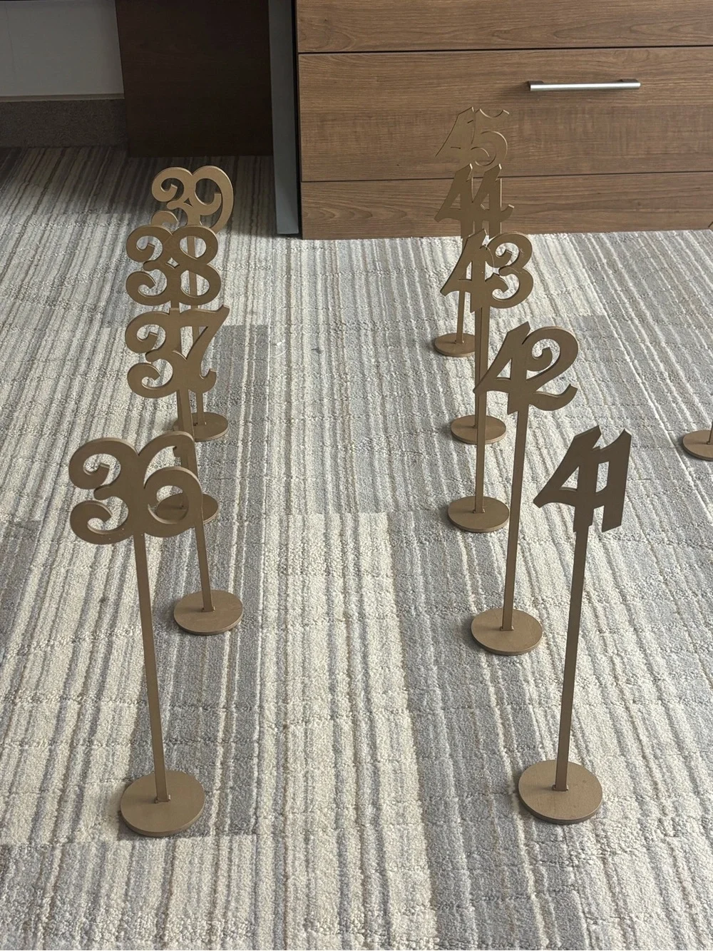 Large Lot of 44 decorative wooden signs from an original set of 1-50.